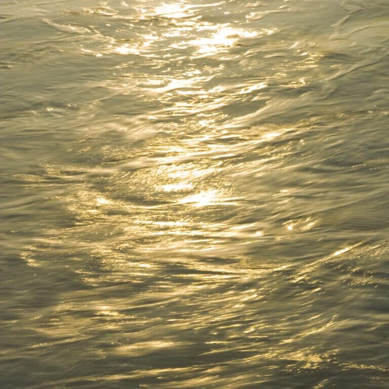 Sun reflecting in the water.