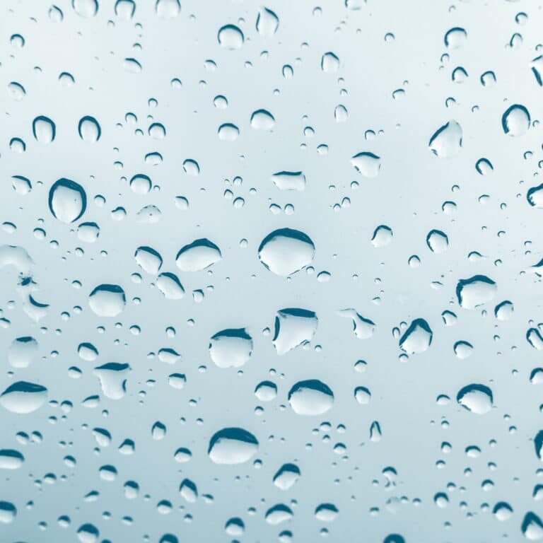 Water drop and droplet on mirror bright.